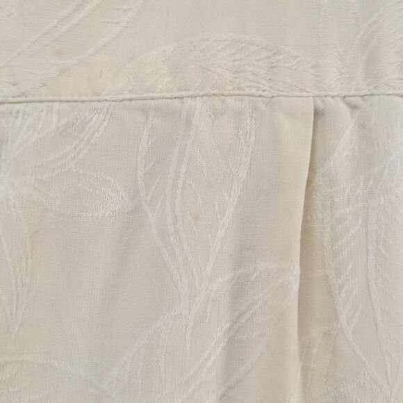 Island Shores Men's Washable Silk Button Up Shirt Cream XL Short Sleeve Pocket - Picture 9 of 16